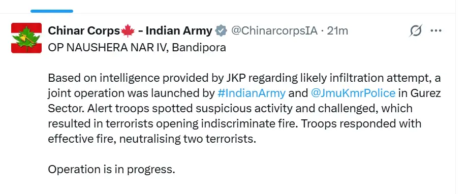 Chinar Corps post Chinar Corps post