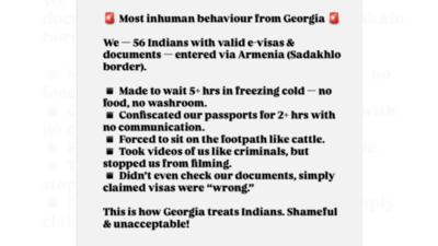 ‘Inhuman behaviour’: Viral post alleges Indians detained, humiliated at Georgia border; made to wait in cold without food or toilets