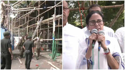 Army dismantles TMC stage: Mamata cries foul; BJP says CM's 'frustration' made her take on forces