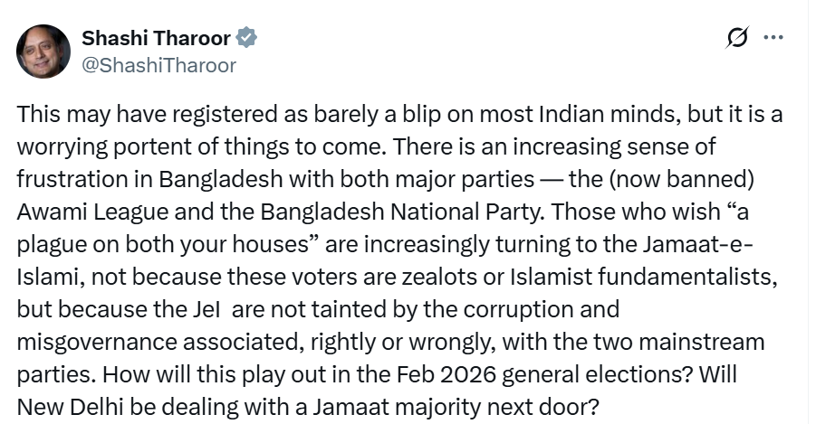Shashi Tharoor post