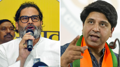 Jan Suraaj Party founder Prashant Kishor, left, and BJP national spokesperson Shehzad Poonawalla Bihar polls: BJP takes dig at Prashant Kishor for not contesting; calls move sign of 'weakness'