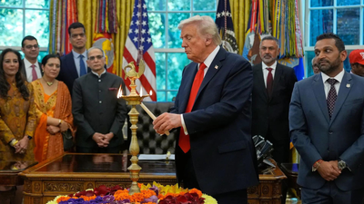 Diwali at White House: Donald Trump lights lamps, says 'spoke with PM Modi, discussed trade' - watch