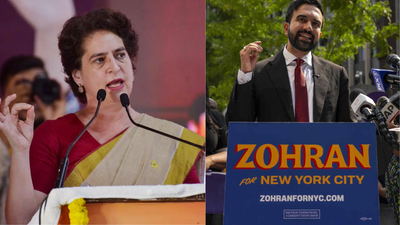 Priyanka Gandhi (PTI image) and Zohran Mamdani (AP image) 'BJP abuses Nehru but ...': Priyanka on Mamdani's victory speech; slams NDA's 'dynasty politics' charge