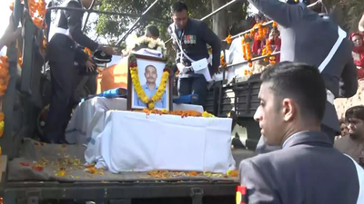 Teary farewell, heartfelt tributes: Wing Commander Namansh Syal’s mortal remains reach native village; last rites in Kangra
