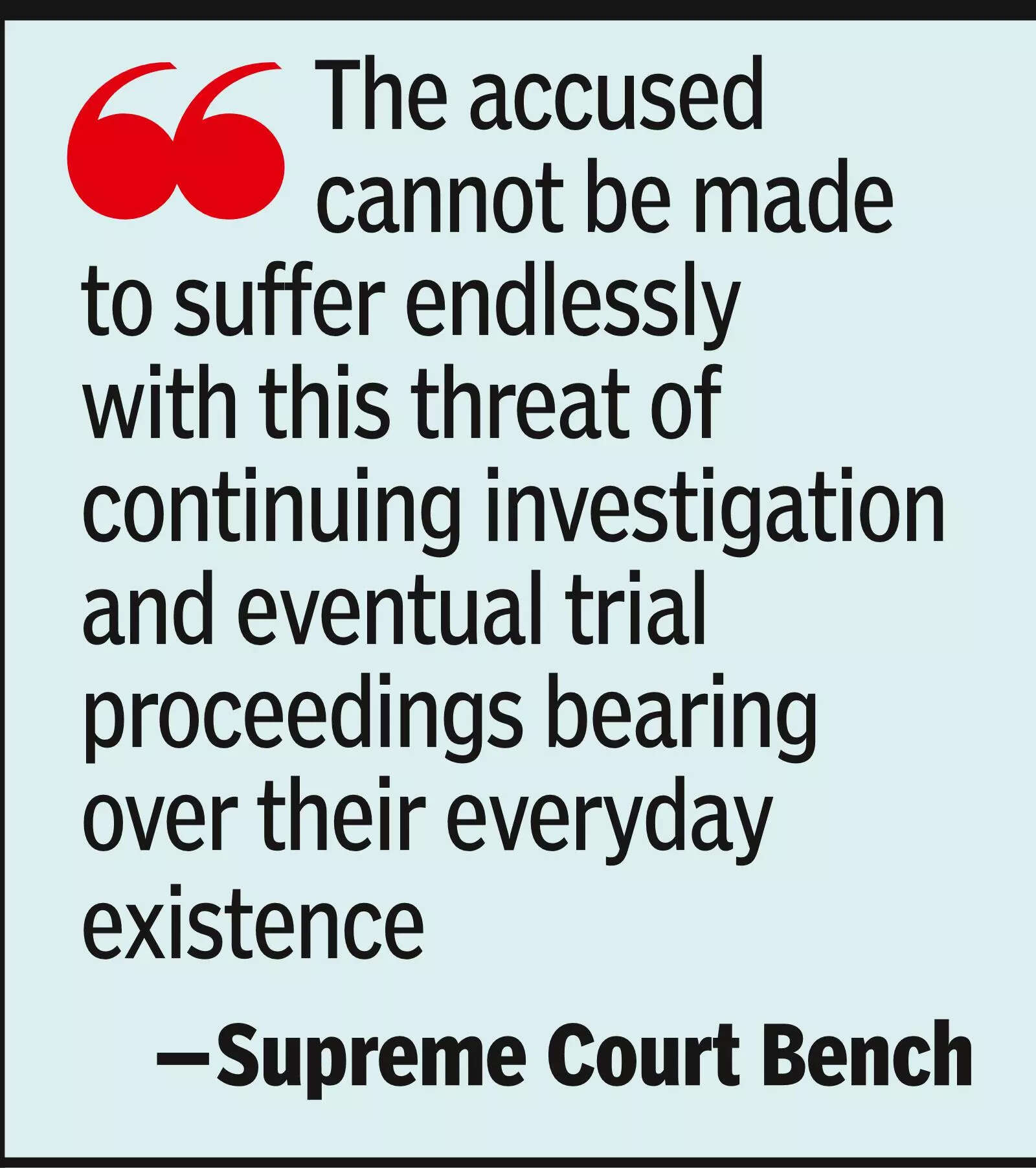 SC: Accused has right to speedy investigation