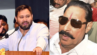Tejashwi Yadav and Anant Singh (R) Bihar results stun: Tejashwi survives Raghopur scare, Anant Singh wins from jail — surprise wins and losses